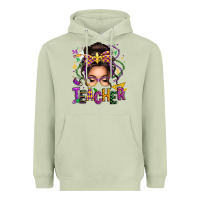 Matcha mardi gras teacher caucasian messy bun Heavyweight Hoodie - texasbilliewilder