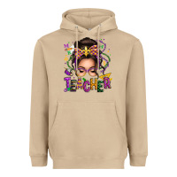 Mushroom mardi gras teacher caucasian messy bun Heavyweight Hoodie - texasbilliewilder