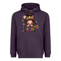 Plum mardi gras teacher caucasian messy bun Heavyweight Hoodie - texasbilliewilder