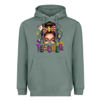 Sage mardi gras teacher caucasian messy bun Heavyweight Hoodie - texasbilliewilder