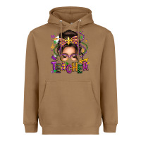 Toasted Coconut mardi gras teacher caucasian messy bun Heavyweight Hoodie - texasbilliewilder