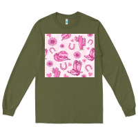 Army Green cowgirl valentine's day Long Sleeve Tee - MaliasSmallBusiness