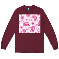 Burgundy cowgirl valentine's day Long Sleeve Tee - MaliasSmallBusiness