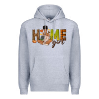 Heather Grey Home girl Fall afro girl Premium Hoodie - NancyCooperArtShop