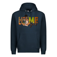 Navy Home girl Fall afro girl Premium Hoodie - NancyCooperArtShop