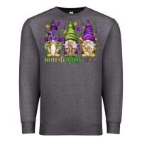 Charcoal Heather Mardi Gras crew with gnomes Premium Sweatshirt - NancyCooperArtShop