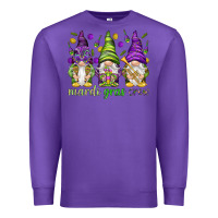 Purple Mardi Gras crew with gnomes Premium Sweatshirt - NancyCooperArtShop