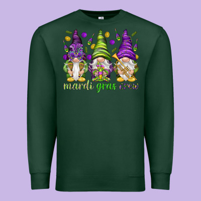 Mardi Gras Crew With Gnomes Premium Sweatshirt Designed By Nancycooperartshop