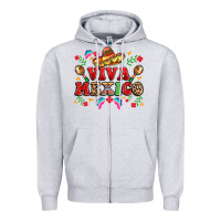Heather Grey viva mexico Zipper Hoodie - LillyAllenDesigns