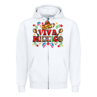 White viva mexico Zipper Hoodie - LillyAllenDesigns