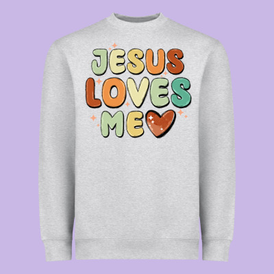 Jesus Loves Me Heavyweight Sweatshirt Designed By Maliassmallbusiness