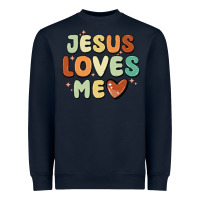 Navy jesus loves me Heavyweight Sweatshirt - MaliasSmallBusiness