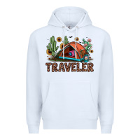 White traveler Premium Hoodie - JahusDesignShop
