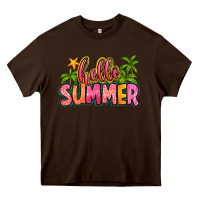 Chocolate Brown hello summer Heavy Core Tee - Zillion Design Studio