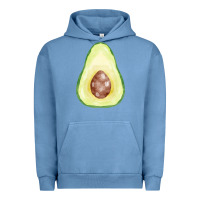 Pigment Pebble Blue half avocado fa element Urban Hoodie - FaDigitalArtStudio