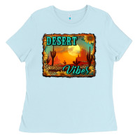 Baby Blue desert vibes background Ladies Tee - RanaPortraitStore