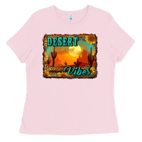 Bubblegum Pink desert vibes background Ladies Tee - RanaPortraitStore