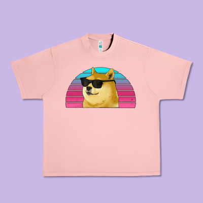 Doge Coin Bitcoin Hodl Retro Sunset Urban Heavy Tee Designed By Jasminsmagicworld