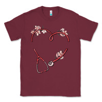 Burgundy custom heart stethoscope Classic Tee - MaliasSmallBusiness