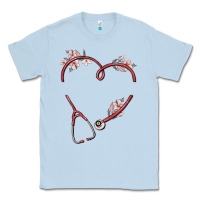 Dusty Blue custom heart stethoscope Classic Tee - MaliasSmallBusiness