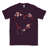 Plum custom heart stethoscope Classic Tee - MaliasSmallBusiness