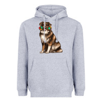 Heather Grey australian shepherd with rope toy Heavyweight Hoodie - texasbilliewilder
