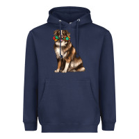 Navy australian shepherd with rope toy Heavyweight Hoodie - texasbilliewilder