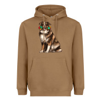 Toasted Coconut australian shepherd with rope toy Heavyweight Hoodie - texasbilliewilder