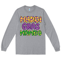 Heather Grey mardi gras mambo Long Sleeve Tee - MaliasSmallBusiness