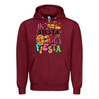 Burgundy no siesta let's fiesta Zipper Hoodie - LillyAllenDesigns