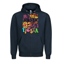 Navy no siesta let's fiesta Zipper Hoodie - LillyAllenDesigns