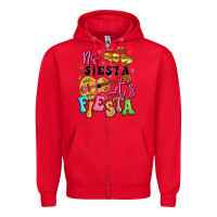 Red no siesta let's fiesta Zipper Hoodie - LillyAllenDesigns