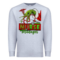Heather Grey grinch hand nurse manager Premium Sweatshirt - NancyCooperArtShop