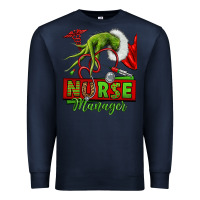 Navy grinch hand nurse manager Premium Sweatshirt - NancyCooperArtShop
