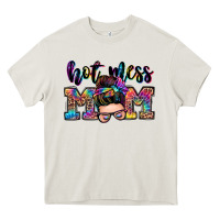 Cream hot mess mom messy bun Heavy Core Tee - Zillion Design Studio