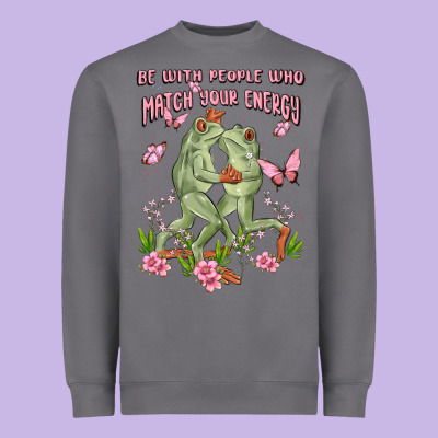 Be With People Who Match Your Energy Heavyweight Sweatshirt Designed By Maliassmallbusiness