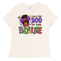 Bone I Put The Boo In The Boujie Messy Bun Ladies Tee - texasbilliewilder