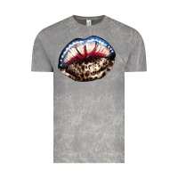 Cloud Rock American lips leopard Vintage Tee - NancyCooperArtShop