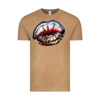 Vintage Camel American lips leopard Vintage Tee - NancyCooperArtShop