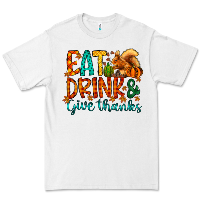 Eat Drink Give Thanks Premium Tee by CowhideDigitalArt | Teevron