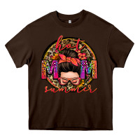 Chocolate Brown hot mom summer messy bun Heavy Core Tee - Zillion Design Studio