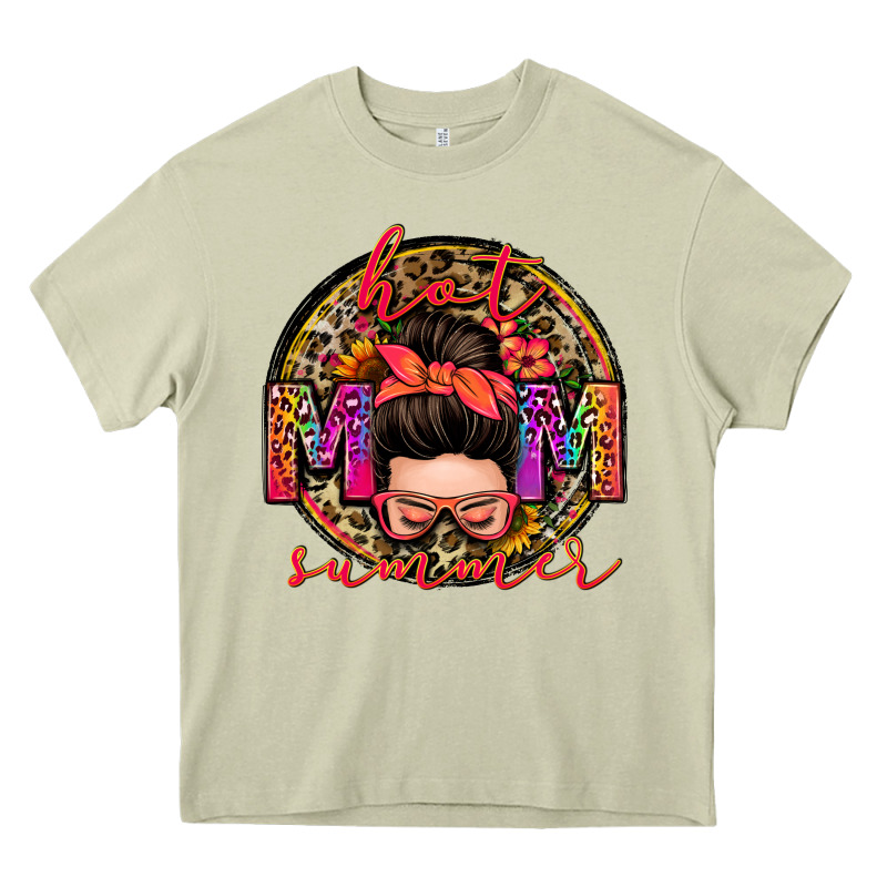 Hot Mom Summer Messy Bun Heavy Core Tee by Zillion Design Studio | Teevron