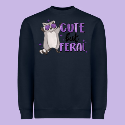 Cute But Feral Heavyweight Sweatshirt Designed By Maliassmallbusiness
