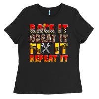 Black race it great it fix it repeat it Ladies Tee - Zillion Design Studio