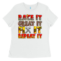 White race it great it fix it repeat it Ladies Tee - Zillion Design Studio