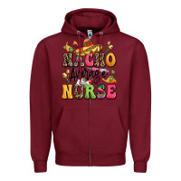 Burgundy nacho average nurse Zipper Hoodie - LillyAllenDesigns