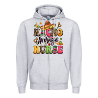 Heather Grey nacho average nurse Zipper Hoodie - LillyAllenDesigns