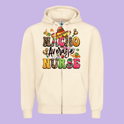 Nacho Average Nurse Zipper Hoodie Designed By Lillyallendesigns