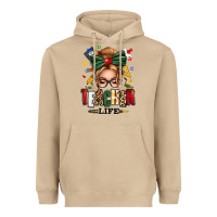 Mushroom teacher life blonde caucassian messy bun Heavyweight Hoodie - texasbilliewilder