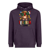 Plum teacher life blonde caucassian messy bun Heavyweight Hoodie - texasbilliewilder